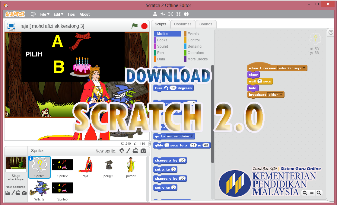 Download Software SCRATCH & Contoh Menggunakannya Bagi 