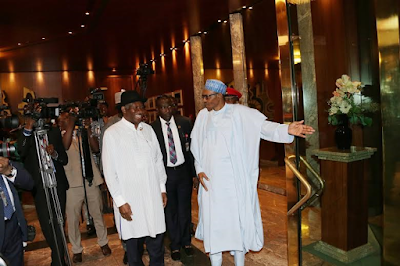 4 Photos: Pres. Buhari recieves former President Goodluck Jonathan in Aso Rock