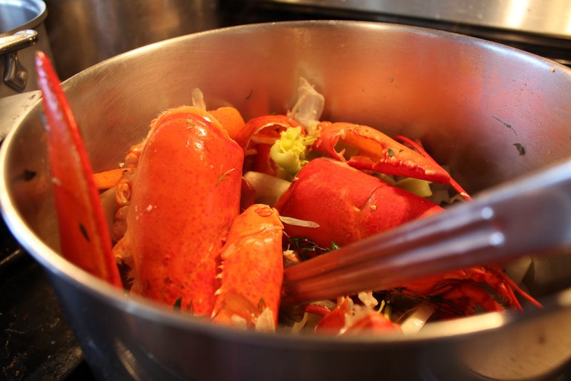 YummyYummySchlurp celery root confit, lobster stock, roasted chestnuts