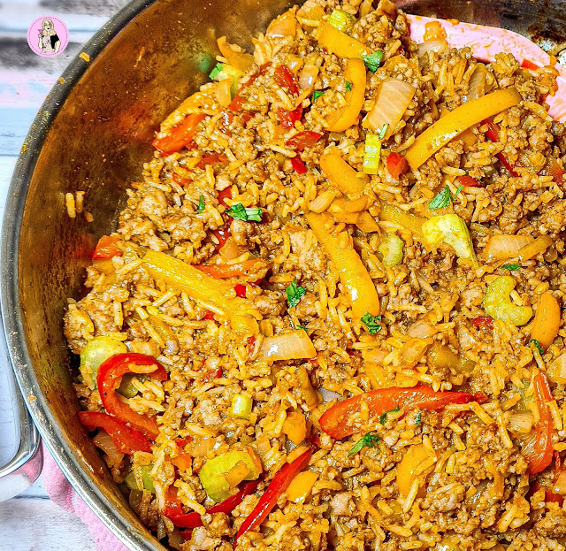 Smoky BBQ Pork Dirty Rice Recipe Slimming Recipe Sugar Pink Food Healthy & Slimming