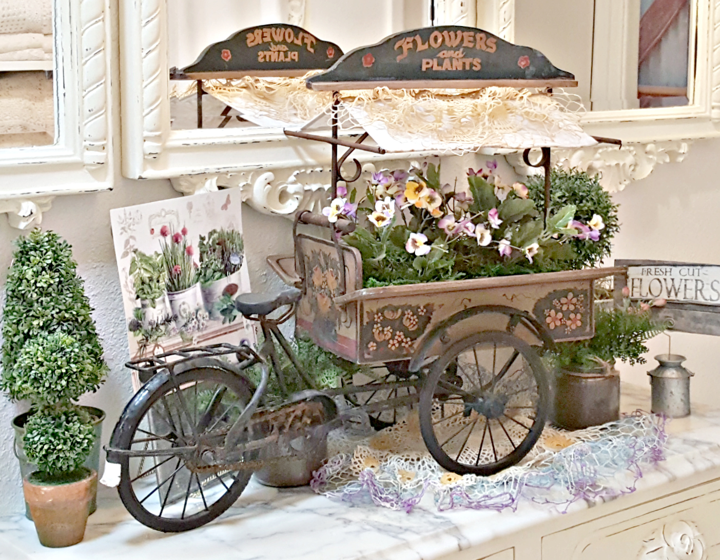 Penny's Vintage Home Flower Cart Bicycle