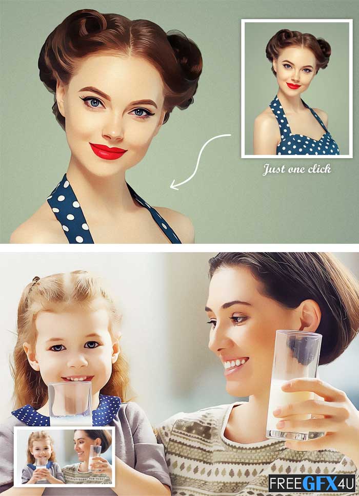 CreativeMarket - Retro Painting Photoshop Action Vol.3 Retro Painting Photoshop Action Vol.3