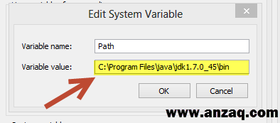 set environment variable path in system properties