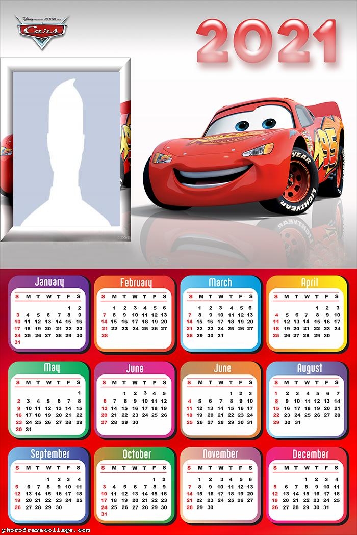 Cars Calendario 2021 para Imprimir Gratis. Ideas y material gratis