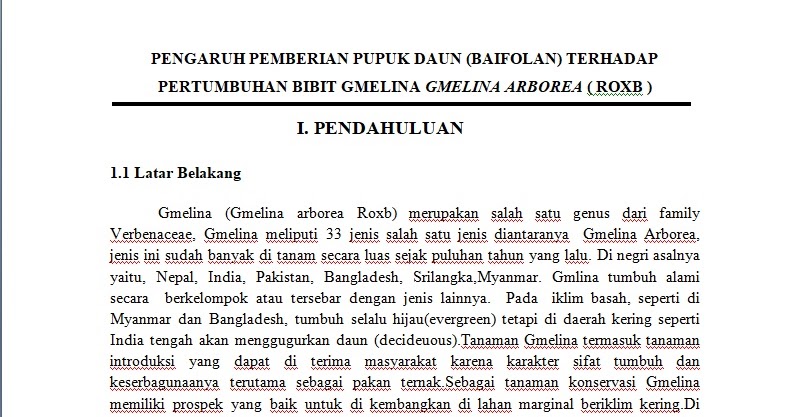 Proposal Penelitian Kehutanan