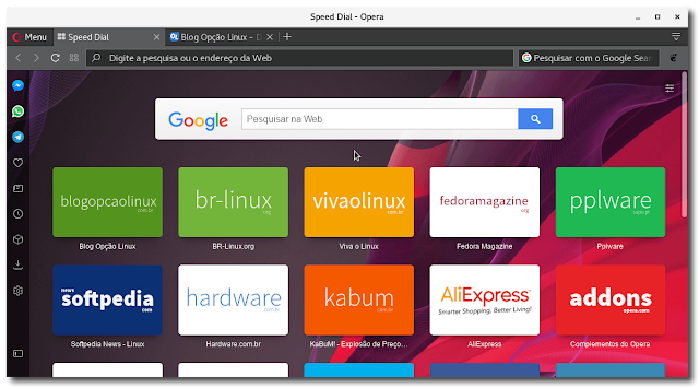Navegador Opera no Linux