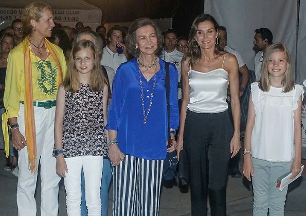 King Felipe VI, Queen Letizia, Princess Leonore, Infanta Sofía, Queen Sofia and Infanta Elena of Spain