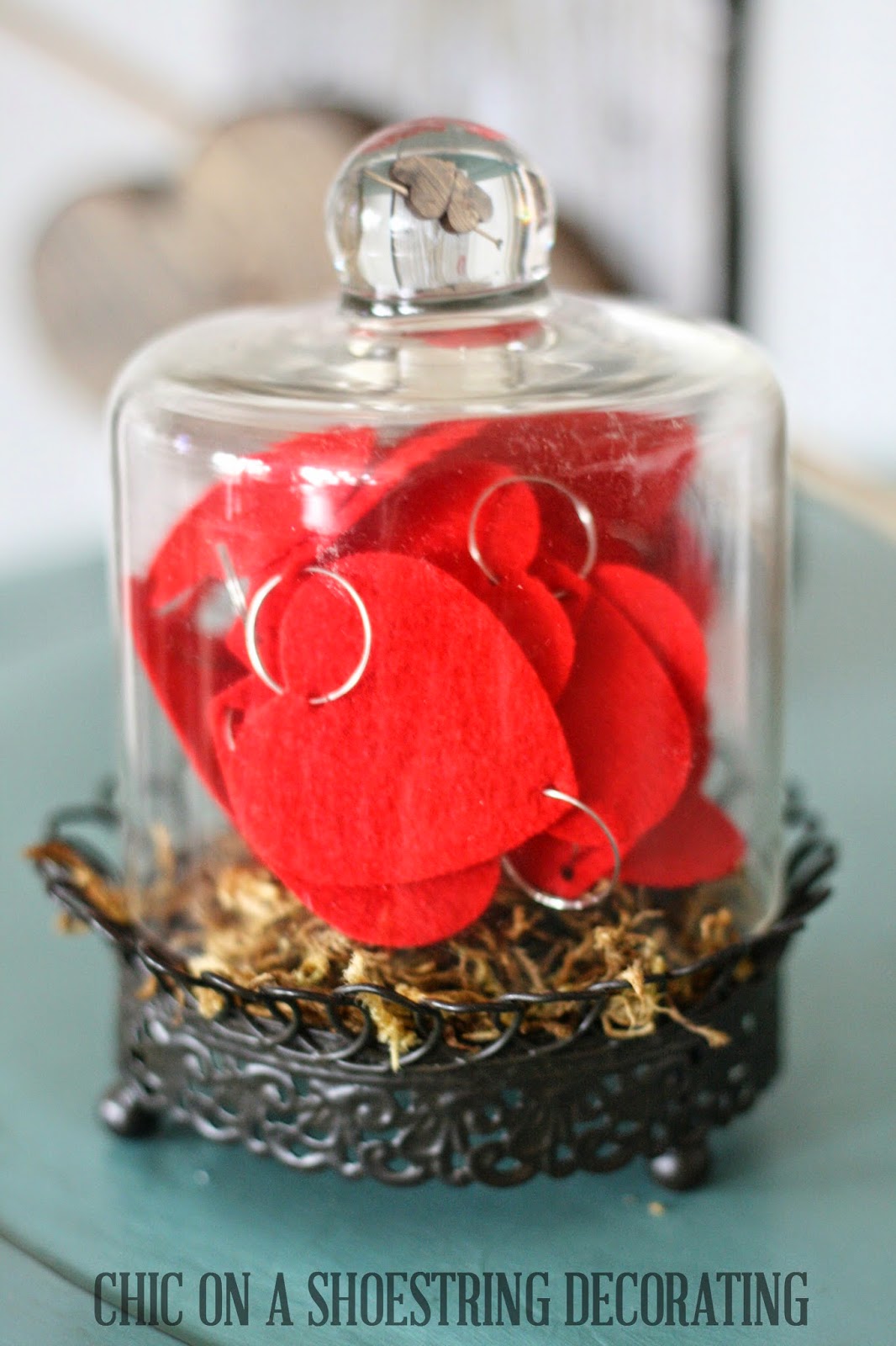 Rustic Chic Valentines Day decor by Chic on a Shoestring Decorating blog