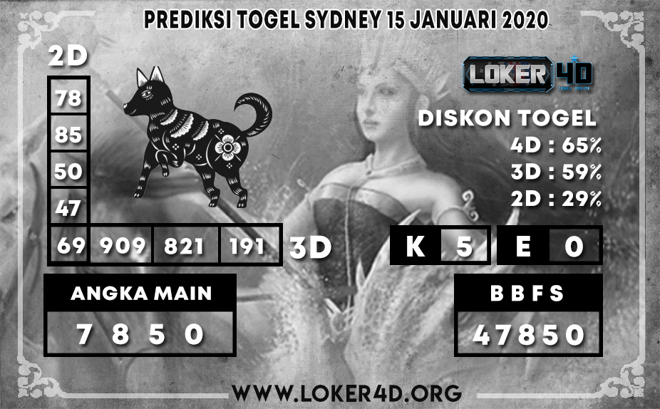 PREDIKSI TOGEL SYDNEY LOKER4D 15 JANUARI 2020