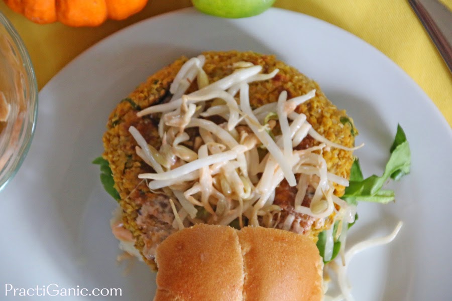 Pumpkin Burgers with Spicy Mayo