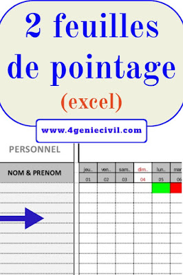 2 feuilles de pointage salarié excel