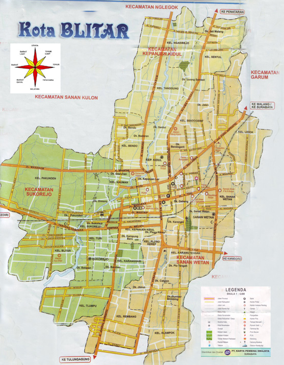 Peta Deliniasi dan Deskripsi Batasan WIlayah Kota Blitar
