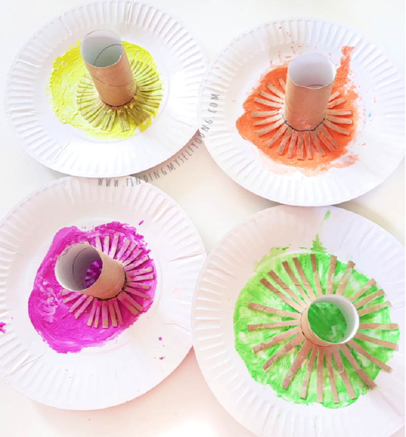 Easy Toilet Paper Roll Fireworks Painting for Kids Finding Myself Young