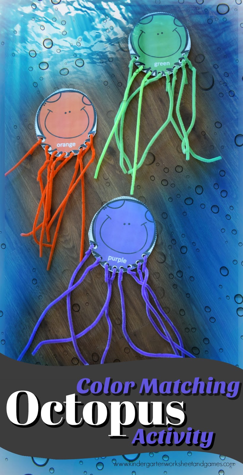 Kindergarten Worksheets and Games: FREE Octopus Color Matching