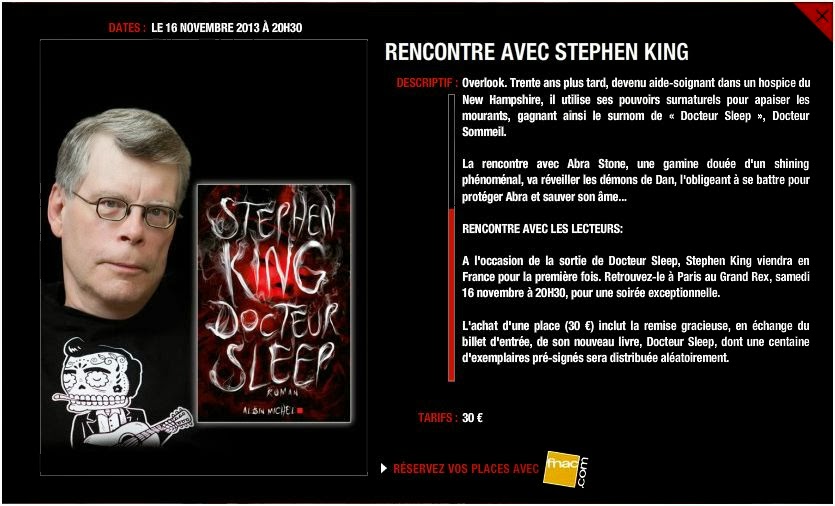 ROCKERPARIS Stephen King Meet & Greet Grand Rex, Paris Nov 16 2013