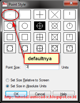 cara menampilkan titik tengah di autocad