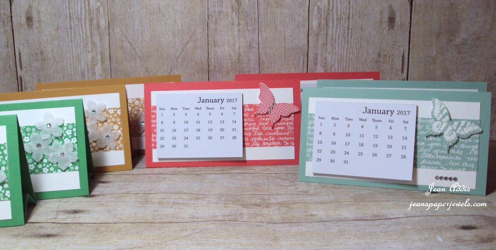 Jean's Paper Jewels Stampin' Up! Desktop Calendar