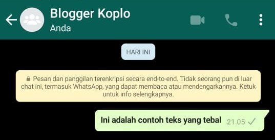 Cara Membuat Tulisan Tebal, Miring, dan Dicoret pada Pesan WhatsApp