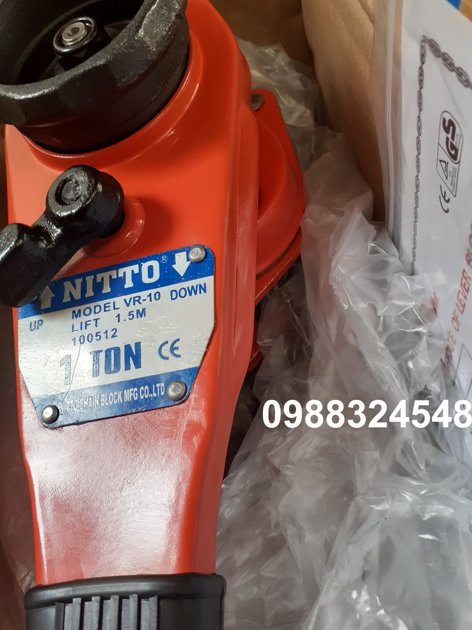 Pa lăng lắc tay Nitto VR-10 1 tấn