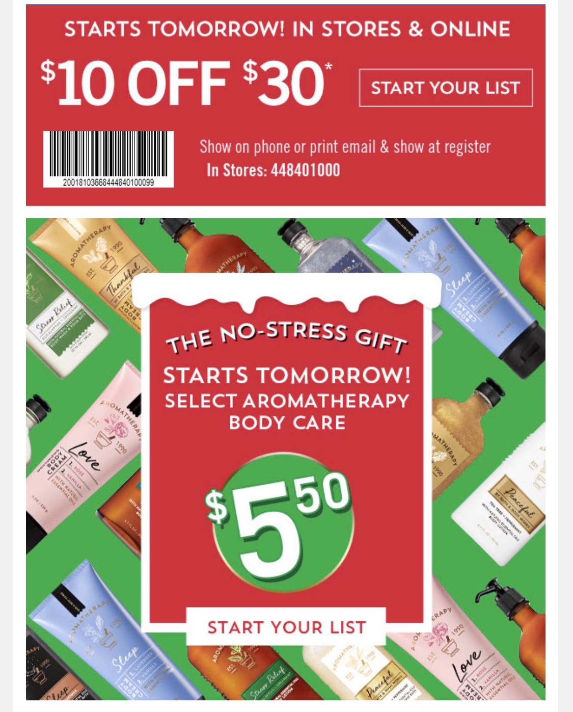 Life Inside the Page Bath & Body Works Saturday Email, November 30, 2019