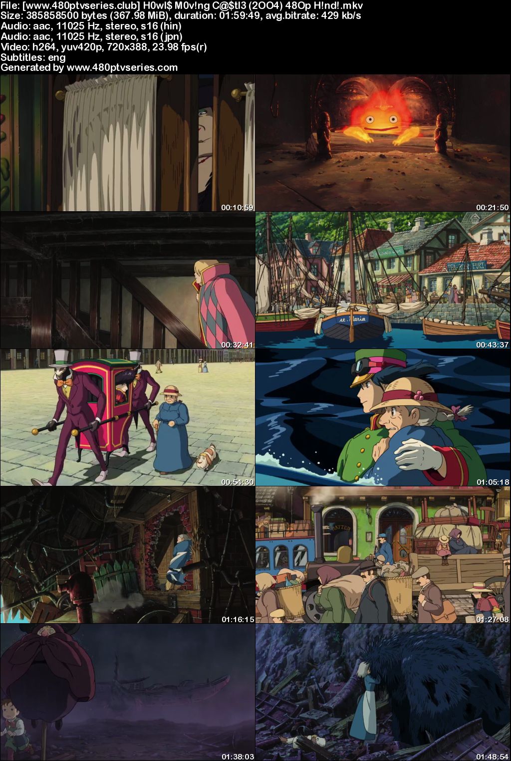 Howl's Moving Castle (2004) 350MB Full Hindi Dual Audio Movie Download 480p Bluray Free Watch Online Full Movie Download Worldfree4u 9xmovies
