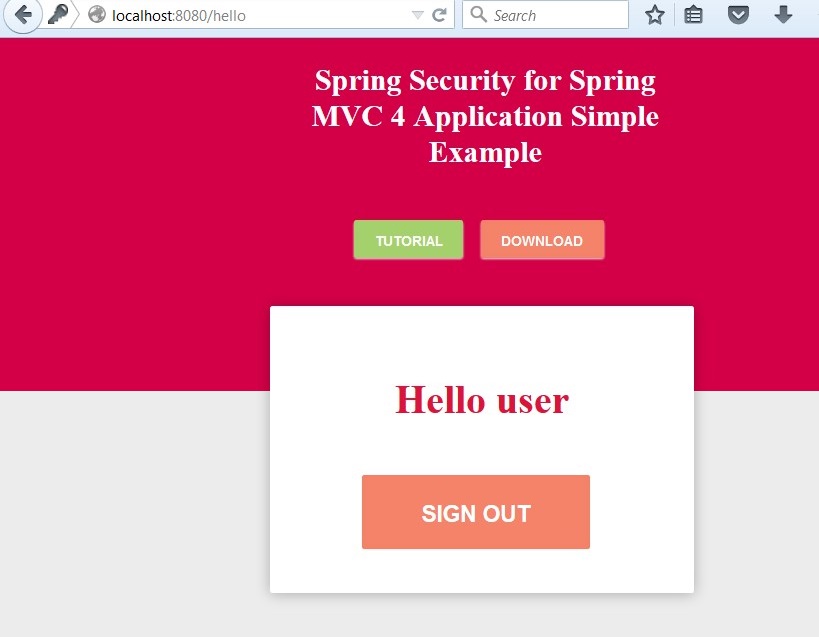 Spring Security for Spring MVC 4 Application Simple Example using