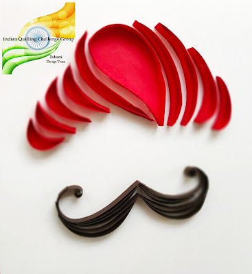 IQCG, Quilling, Quillish, Rajasthani Turban Quilling, Rajasthani man Quilling, Moustache Quilling, Indian Quilling Challenge, Something Indian uilling, Quilling Indian man, Indian Quilling