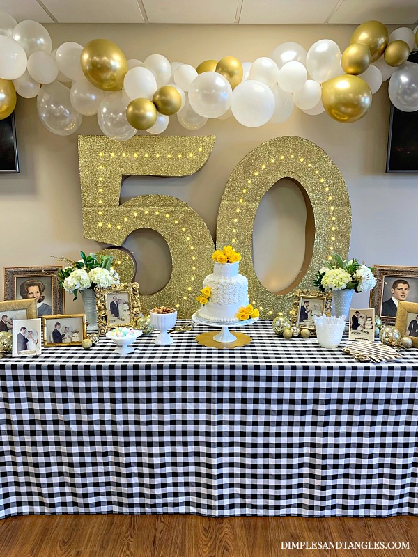 50th Golden Anniversary Party Tableware and Balloons 