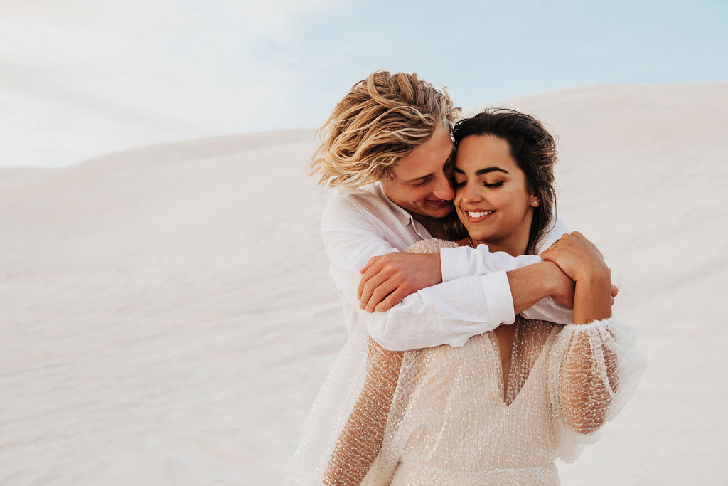 to the aisle australia | run away with me boho styled shoot perth Jypsea photography perth weddings sand dunes elopement bridal gowns hair makeup florals styled boho