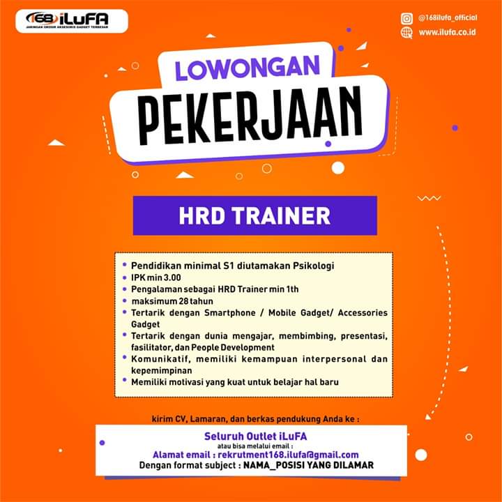 Lowongan Kerja HRD Trainer di iLuFA Distribusindo - Solo Juli 2020