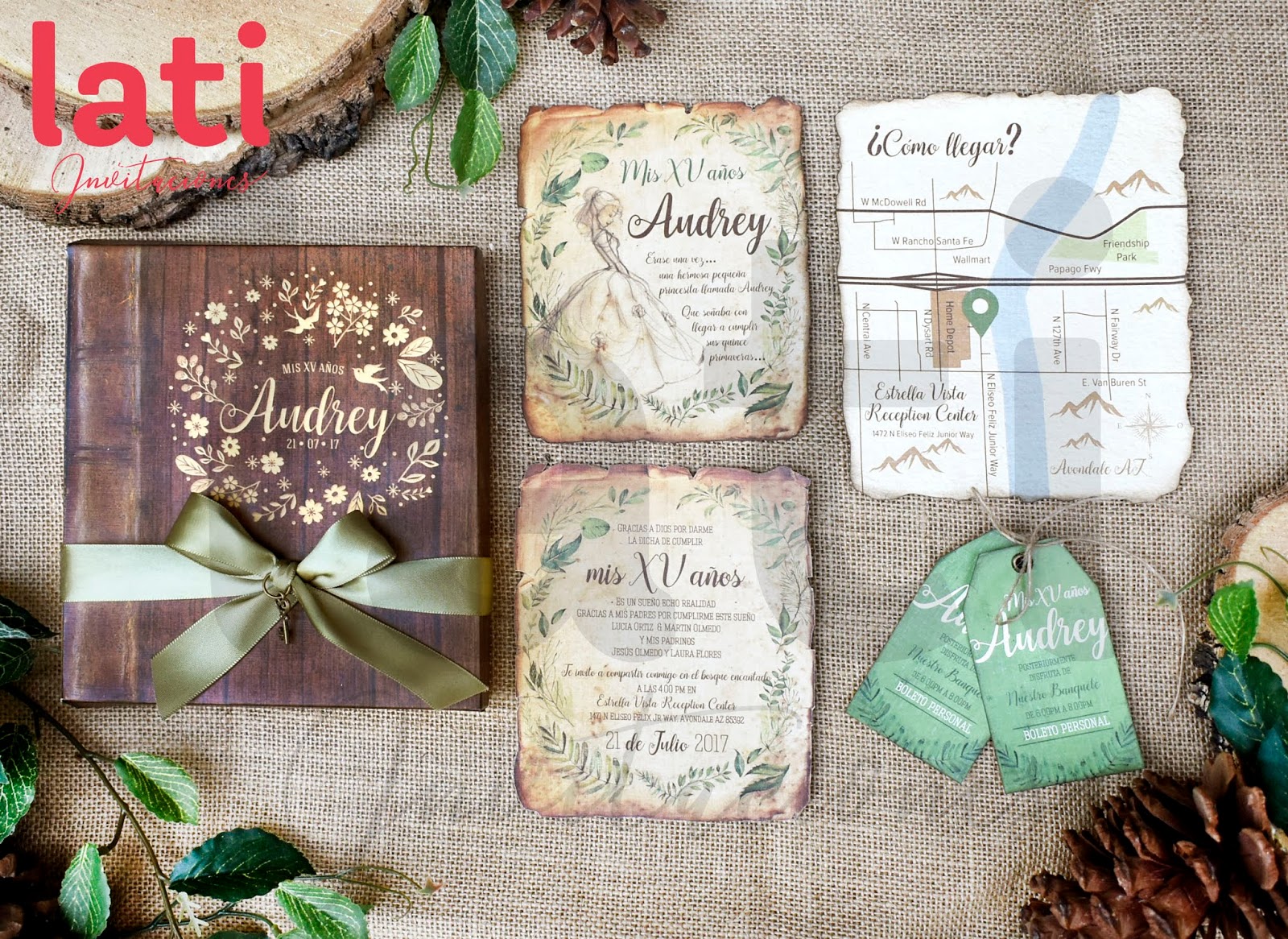 Latí Momentos Invitación XV bosque encantado