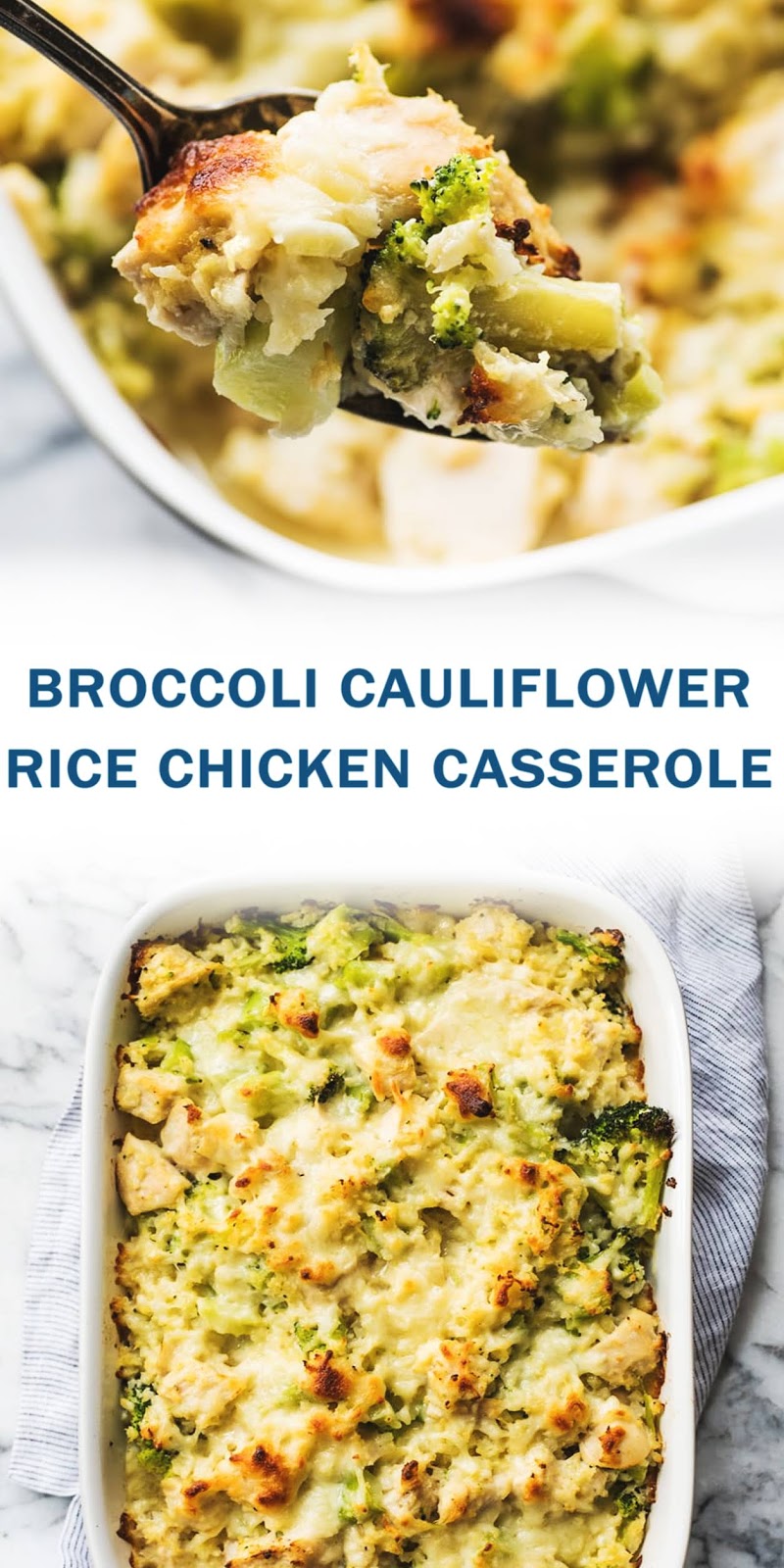 BROCCOLI CAULIFLOWER RICE CHICKEN CASSEROLE 3 SECONDS