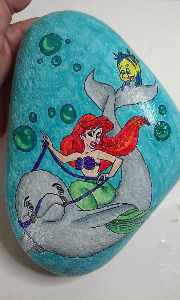 Mermaid Rock Painting Ideas (Ariel) The Special Stalkers