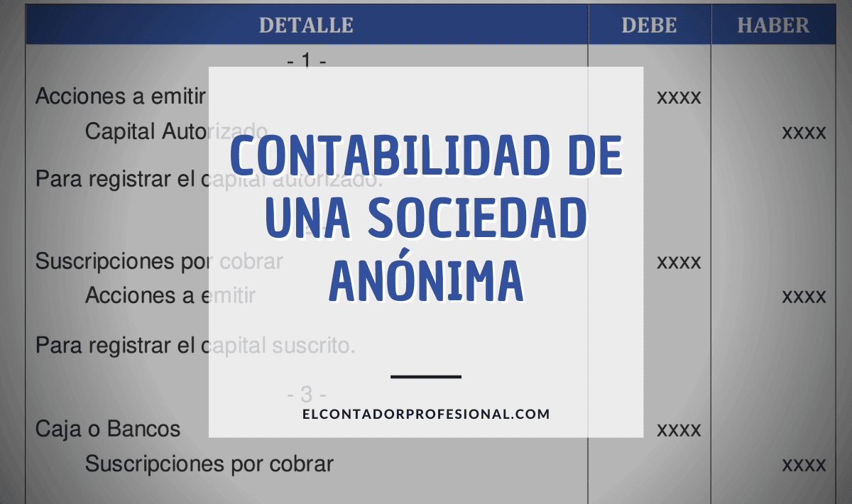 contabilidad de una sociedad anonima