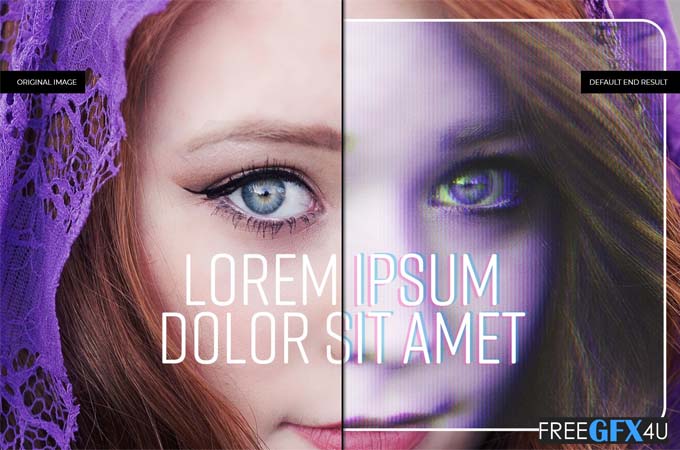 Anaglyph/Glitch Photoshop PSD Template