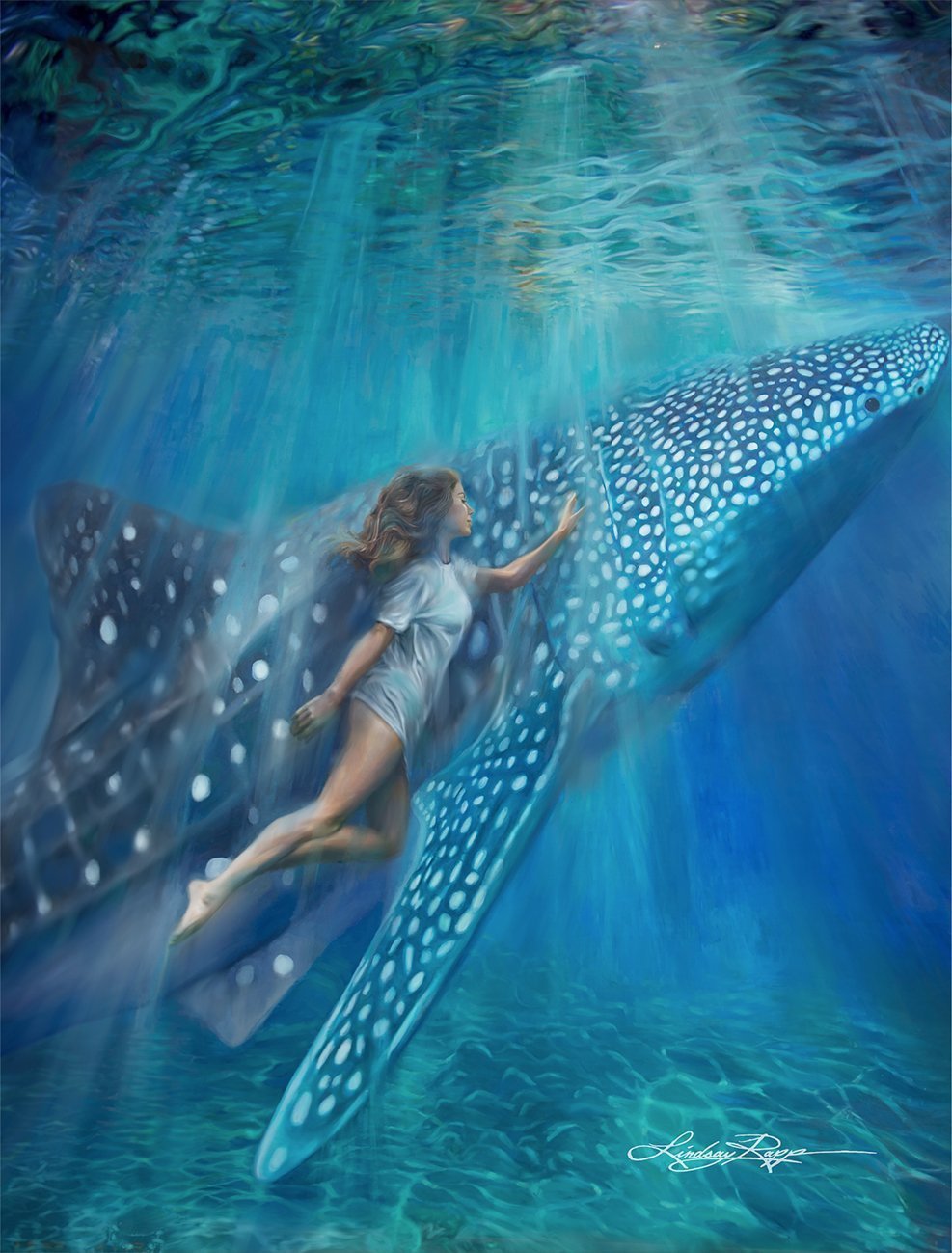 Large sea creatures such as sperm whales and great white sharks have been found with whole animals the size of a man or bigger in their stomachs.
