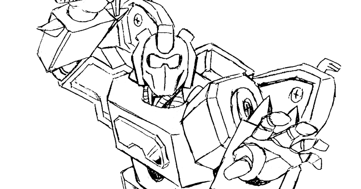  Sketsa  Gambar  Mewarnai Hitam Putih Robot Transformers  