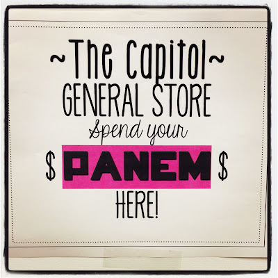 The Capitol General Store: Students spent their Panem "cash" on items.