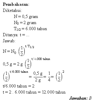 Contoh Soal Waktu Paruh