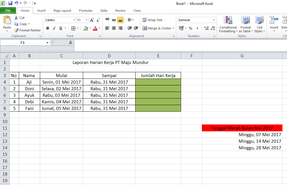 Soal Tes Kerja Microsoft Excel Untuk Bagoian Admin