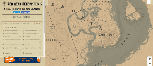 Maps Mania: The Red Redemption Interactive Map