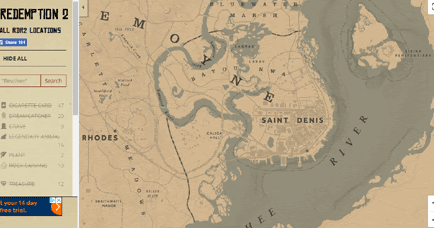Maps Mania: The Red Redemption Interactive Map