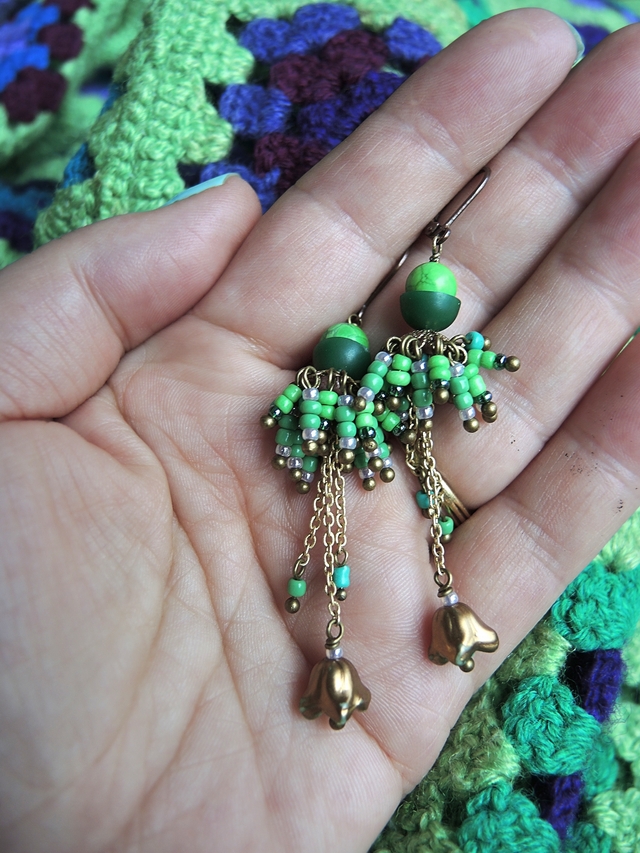 DIY oorbellen/earrings 'green green green'