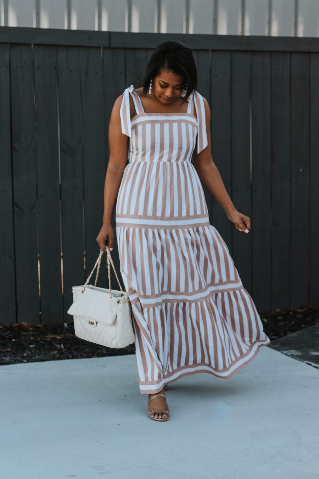 Striped Maxi Dress from Red Dress Boutique | The Savvy Singer
