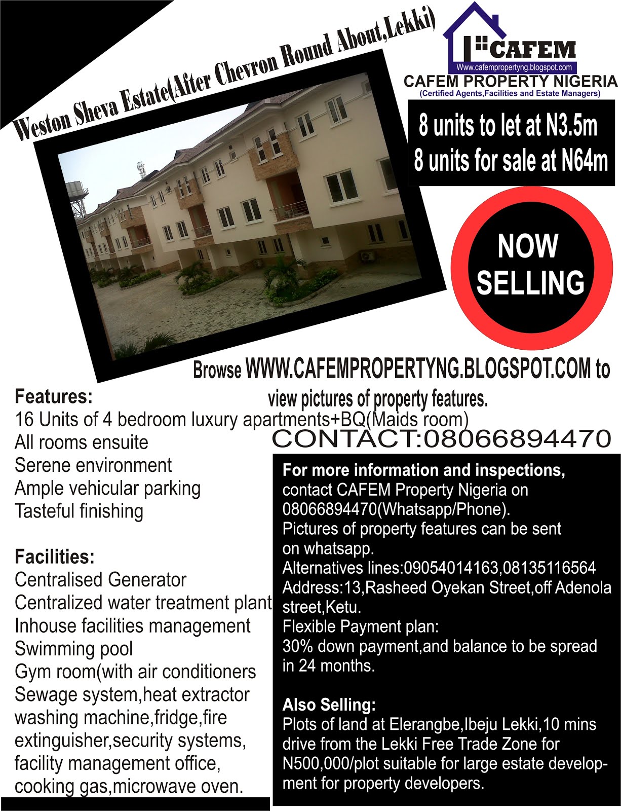 Weston Sheva Estate:Click here for pictures of 4 bedroom luxury terrace houses for sale at N64m