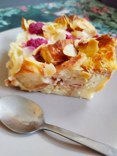 French Food Friday - Berry  Almond Croissant Bread Pudding