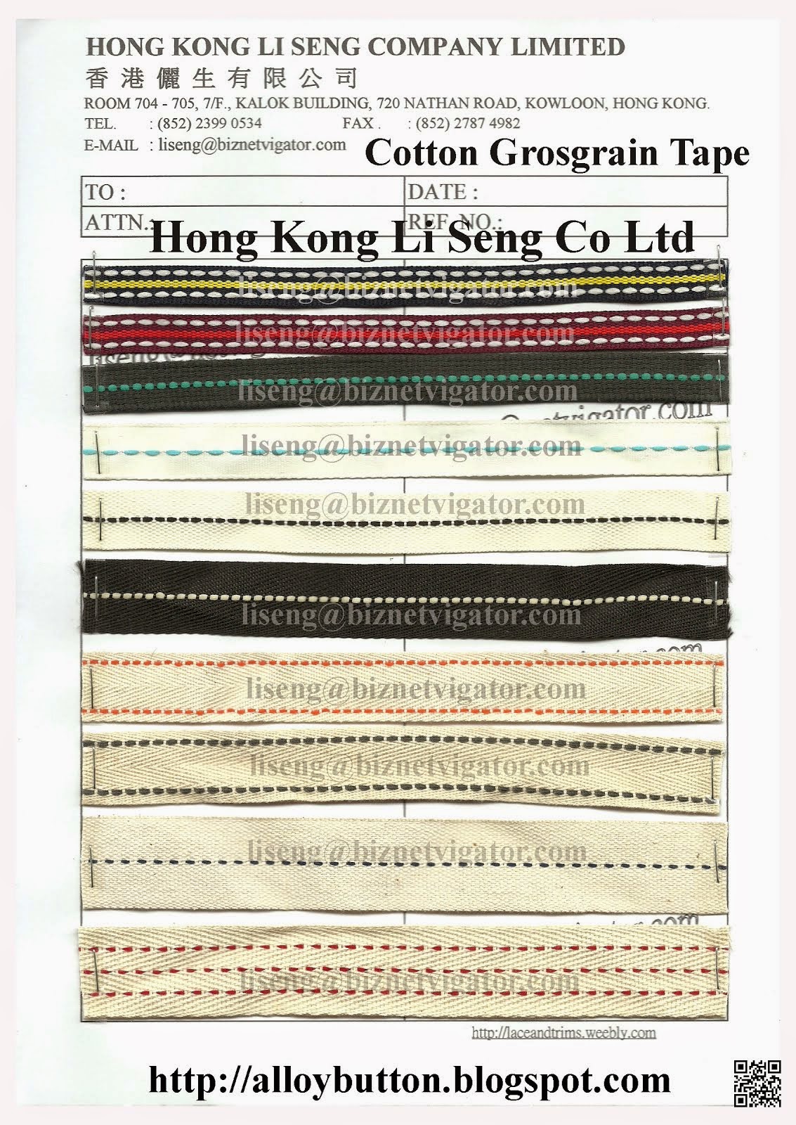 Cotton Grosgrain Tape Manufacturer Wholesaler Supplier - Hong Kong Li Seng Co Ltd