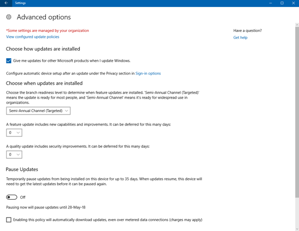 Windows 10 Upgrade uitstellen of uitstellen