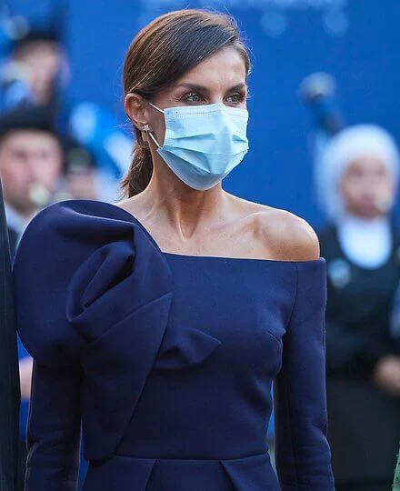 Queen Letizia wore a flower embellished long sleeved dress from Delpozo. Crown Princess Leonor, Infanta Sofia and Queen Sofiaç Felipe Varela