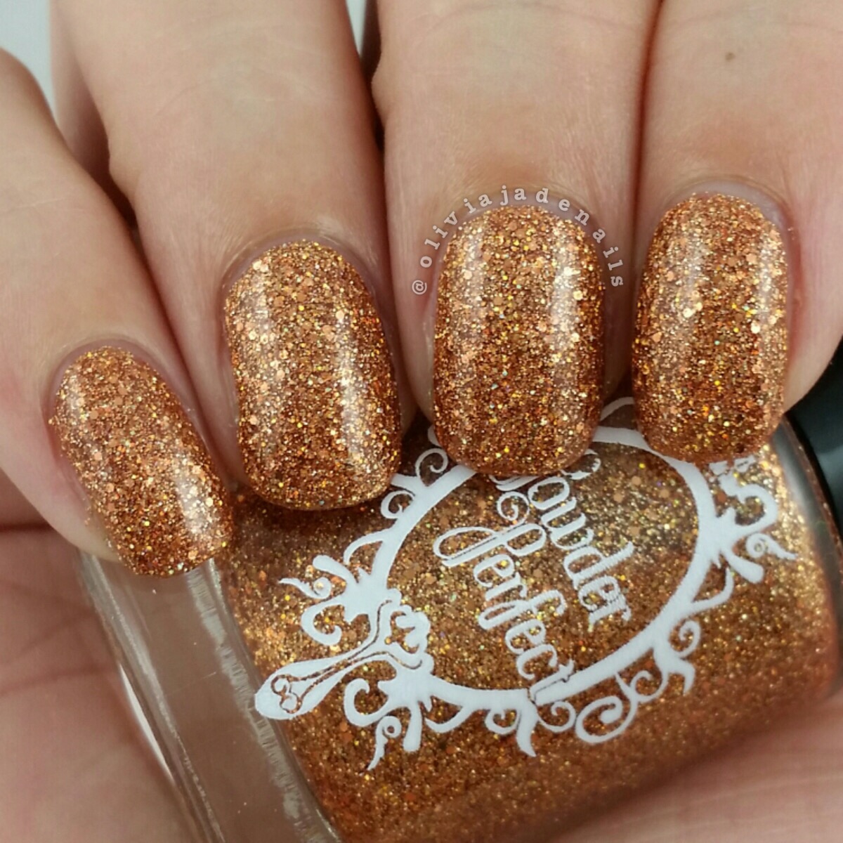 Powder Perfect Thebes swatched by Olivia Jade Nails